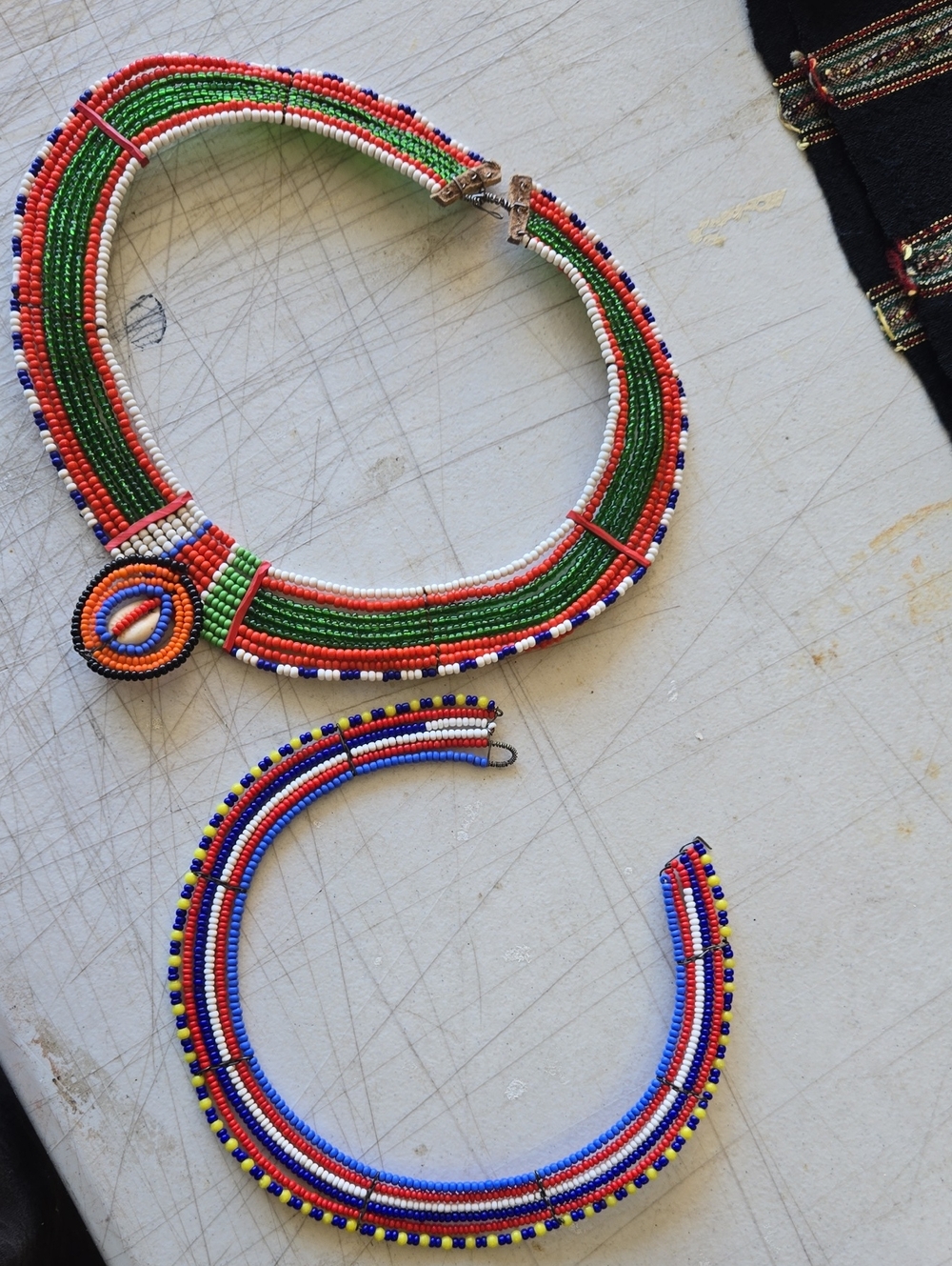 African Beaded Necklaces 2 Zulu Or Maasai Tribes